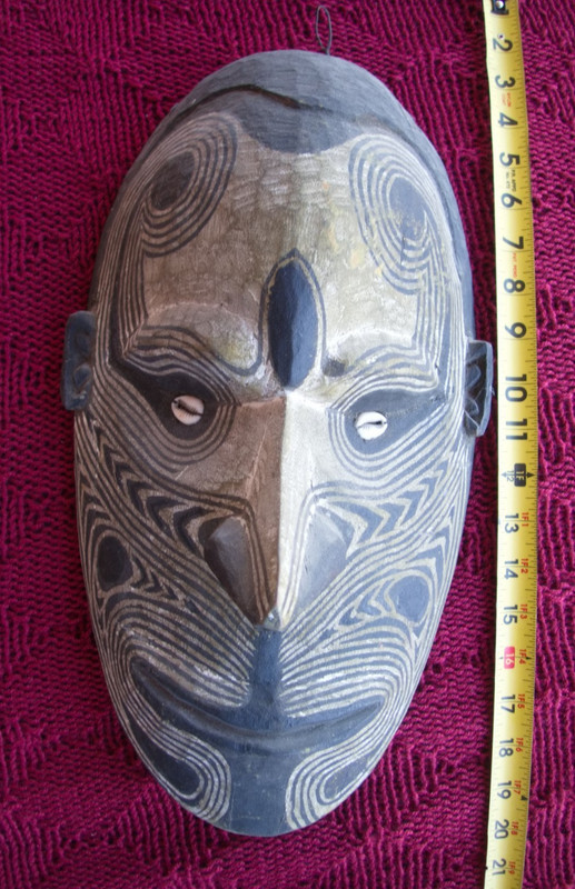 Papua New Guinea Sepik River tribal mask 18" vintage