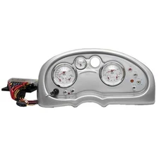 Tracker Boat Gauge Dash Panel 166261 | Silver w/ Teleflex Gauges