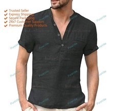 Mens Kurta Traditional Wear Cotton Shirt Kurta Mens Wear Half Sleeve Kurta