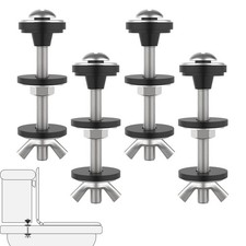 4 PCS Universal Toilet Tank to Bowl Bolts Kit Stainless Steel Hardware