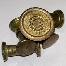 Antique WARRANTED SUPERIOR Brass Hand Saw Medallion with 4 Nuts & Bolts