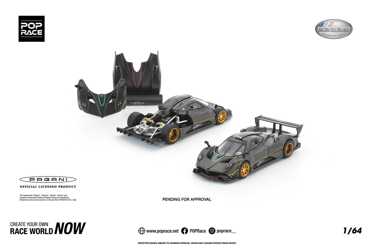 Pre-order) POP RACE 1/64 PAGANI ZONDA R #PR640125 Diecast Model