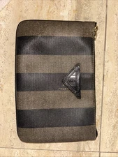 Vintage Authentic Leather Fendi Cosmetic Bag & Travel Pouch