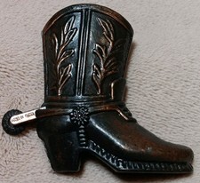 Vintage Bronze-Tone Metal 2.5" Tall Cowboy Boot Pencil Sharpener China