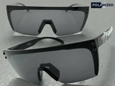 Mens Hardcore Biker Motorcycle Riding Wrap Shield POLARIZED SUNGLASSES Dark Lens