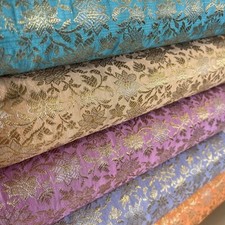 Metallic Blumen Brokat Stoff Kleid Handwerk Kostüm Material Meterware 44" breit