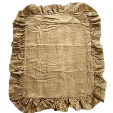 Vintage USA Ralph Lauren CANDIA Tan Ruffled STANDARD SHAM Basket Weave Pillow
