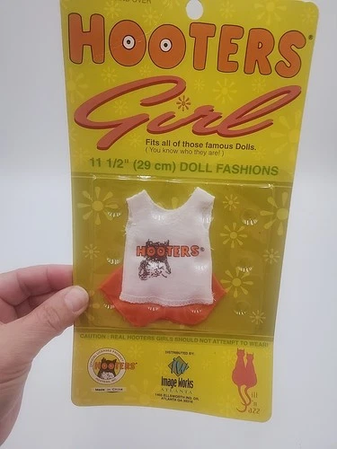 New vintage Hooters restaurant  doll outfit 11.5" Barbie size rare 90s uniform