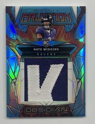 Nate Wiggins Rookie Patch /25 Ravens RC Eruption 2024 Panini Obsidian