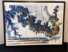 1976  Vintage Map of Grand Canyon Natl Park AZ 42" x 60"Wall Map Framed