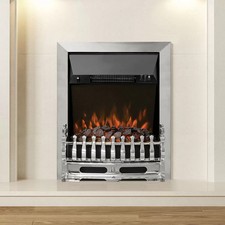 Inset Electric Fire 2kW Chrome 16in - Flare Bayden Remote Thermostat