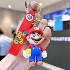 Super Mario 3D Rubber  Keychain Keyring for Backpack Keyring for Car/House Keys,