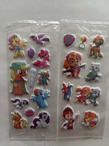 Set of 2 Cute Cartoon Stickers - My Little Pony & Paw Patrol Kids Party Favor