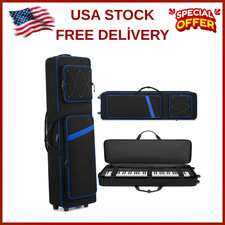 88 Key Keyboard Case with Wheels, Inner Size: 53.5"x 15"x 7", Waterproof Padded