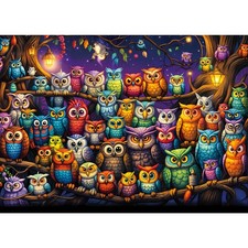 Owl Family Puzzles for Adults 1000 Pieces, Puzzles with Letters on Back, Impossi