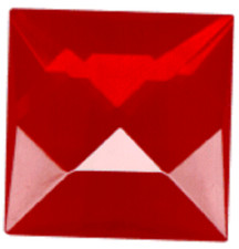 Stained Glass Jewels - 50mm Square Faceted - Red