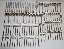 Vintage Holmes & Edwards IS Inlaid Silverplate Spring Garden Flatware 101 pc Lot