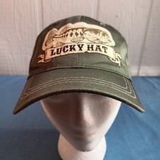 Lucky Hat Olive Green Bass Fish Snapback Baseball Cap Adjustable Fishing Outdoor