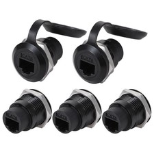 5PCS RJ45 Panel Mount Connector, Cat6 8P8C Ethernet LAN Pass Through Cable Co...