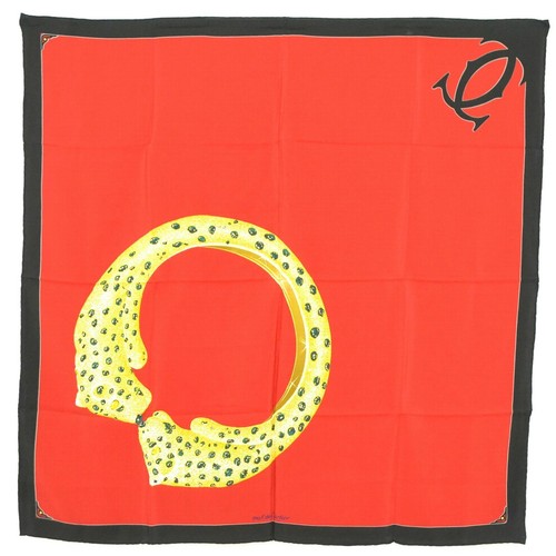 Authentic Cartier 100% Silk Scarf Shawl Wrap Cape