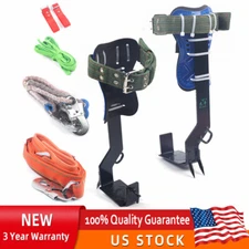 Tree Climbing Spike Set Pole Climbing Spurs w/ Rope Climber Adjustable Long!
