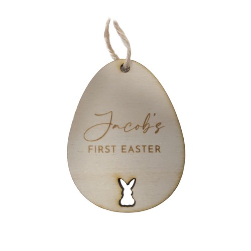 Letrero de etiqueta personalizado de conejo de Pascua cualquier nombre madera colgante lindo adorno de conejo - Imagen 33 de 36