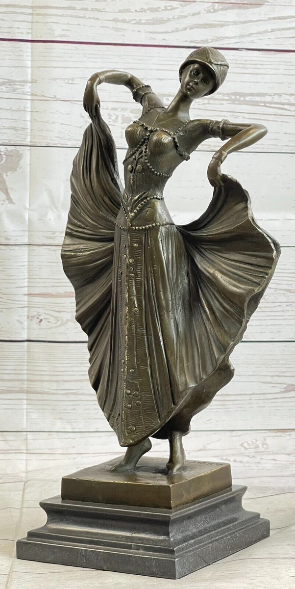 ブロンズ像　神　D.H. CHIPARUS DANCER　アールデコ　彫刻家 Signed D.H.Chiparus, bronze statue art deco dancer sculpture