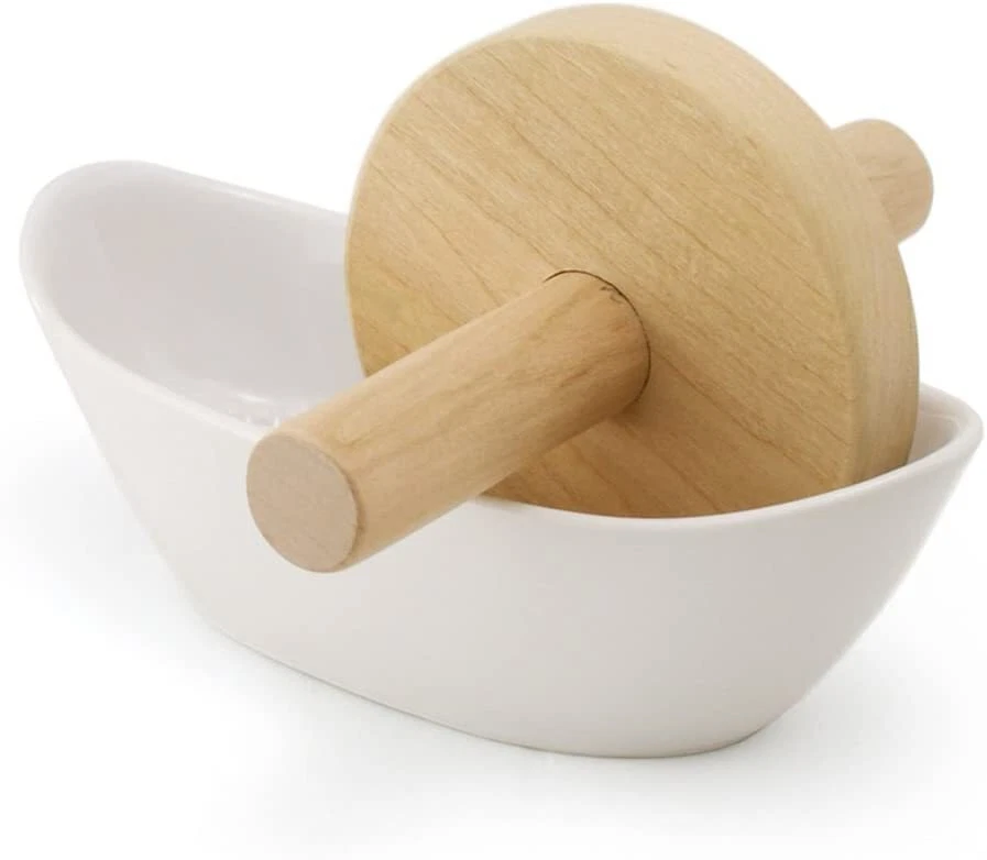 ZEROJAPAN Herb Mortar with a Wood Roller (Sakura) White KTZ-002 WH (japan i