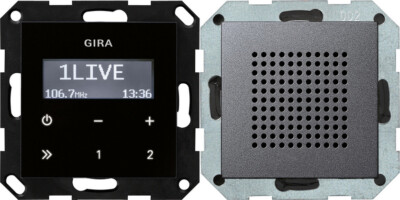 Gira 228028 Unterputz-Radio RDS mit einem Lautsprecher Anthrazit System 55