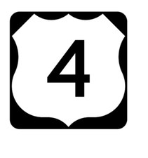 5" us route 4 highway sign road bumper sticker decal usa made