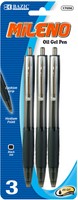 Bazic Mileno Black Oil-gel Ink Retractable Pen W/ Cushion Grip & Metal Clip ... on sale Bazic Mileno Black Oil-gel Ink Retractable Pen W/ Cushion Grip & Metal Clip ... on sale