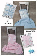 Copertina neonati cm 100 x 125 trapuntata leggera ricamata PIERRE CARDIN