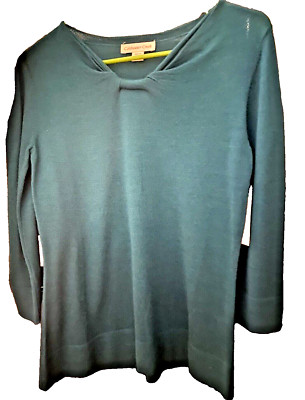NWT - Coldwater Creek Twist Front Sweater - Pine Green - XS (4)