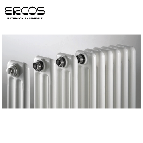 Radiatore tubolare bianco in acciaio 3 colonne - H 900 mm - Comby Ercos - Imagen 4 de 5