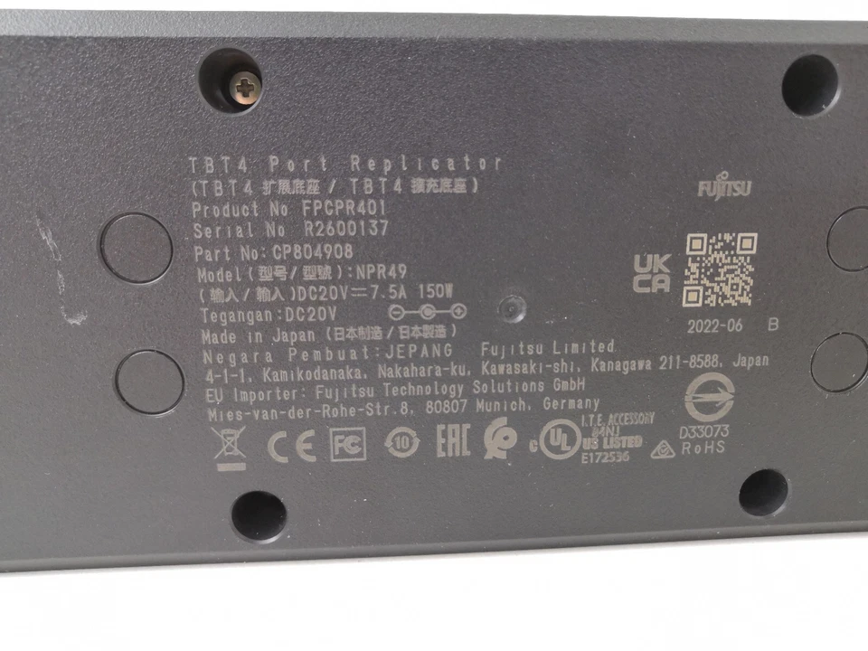 Fujitsu NPR49 Docking Station Port Replikator, CP804908 , FPCPR401 , TBT4 - Bild 2 von 4