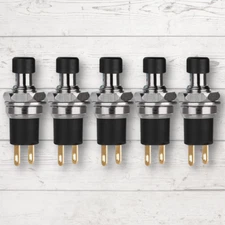 5pcs Selflocking Spst Latching Type Dash On/off Push Button Switch Ac 250v/3a