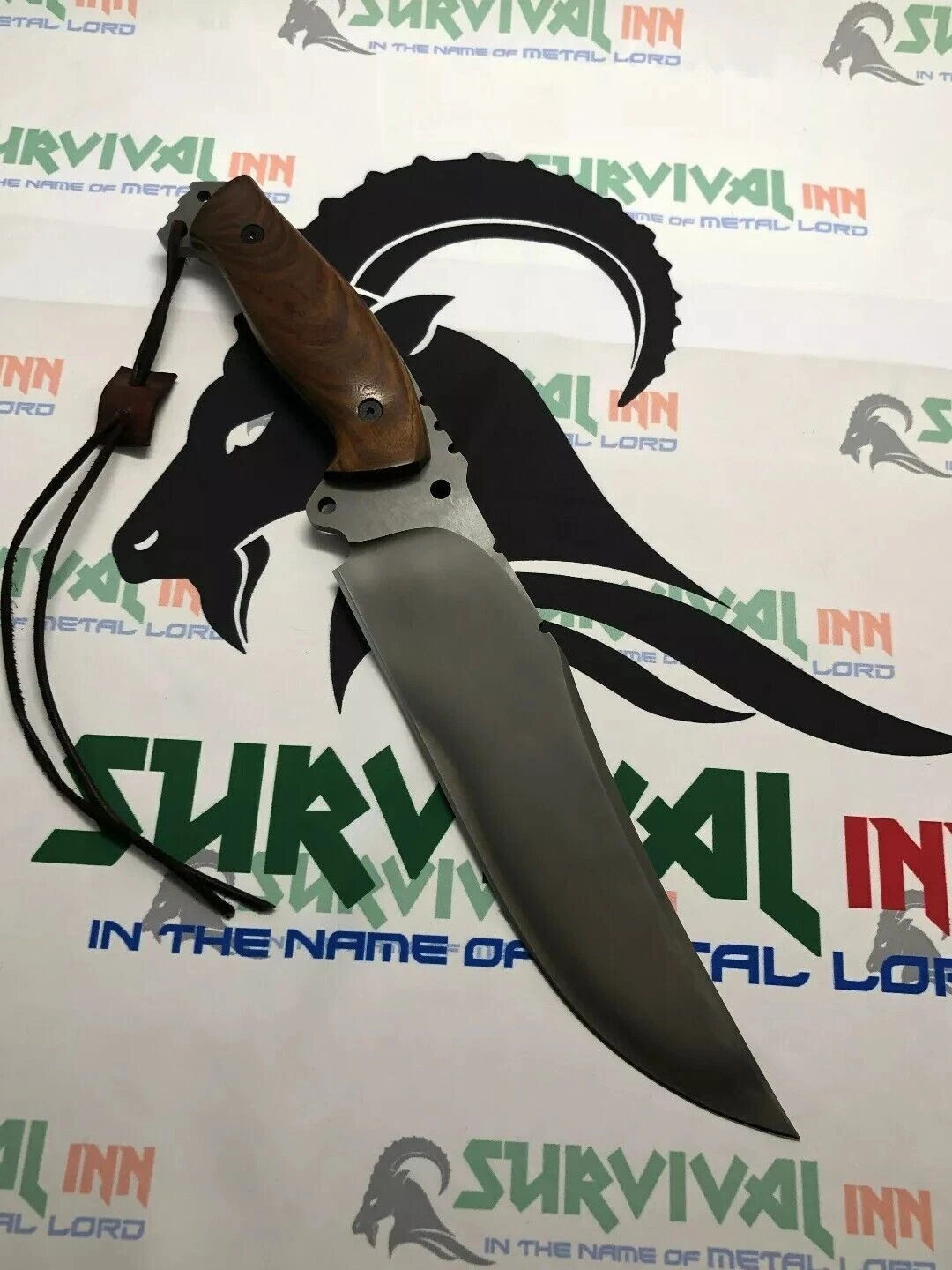 FIF CUSTOM HANDMADE CARBON STEEL HUNTSMAN SURVIVAL BOWIE KNIFE WITH SHEATH - 02