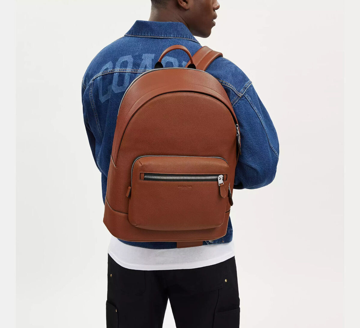 NWT Coach CU105 Men's West Backpack In Redwood Brown Pebble NWT Coach CU105 Men's West Backpack In Redwood Brown Pebble