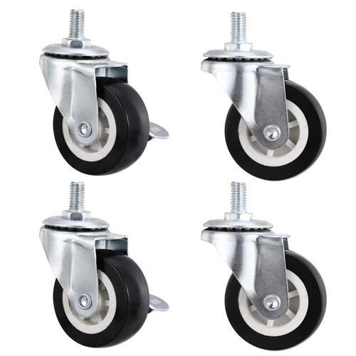 4Pcs Office Chair Wheels Cart Swivel Casters Double Locking Casters