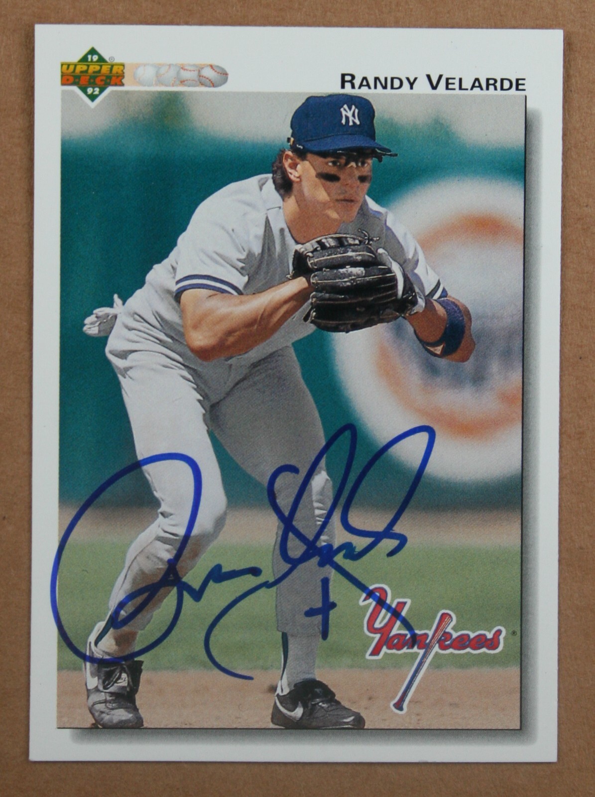 AUTOGRAPHED - Randy Velarde Upper Deck #399 New York Yankees 1992