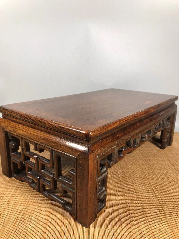 Mesa de té de diseño de bambú de dinastía de madera antigua china Huanghuali Foto 4 de 4