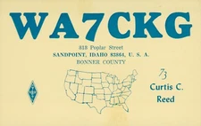 1975 QSL Card WA7CKG to KW5ITU c/o WA5WQFSandpoint Idaho #1024