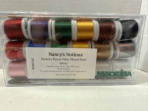 NEW!! BEAUTIFUL PACKS OF 18 SPOOLS OF MADEIRA RAYON 220 YARDS SPOOLS - Picture 2 of 7