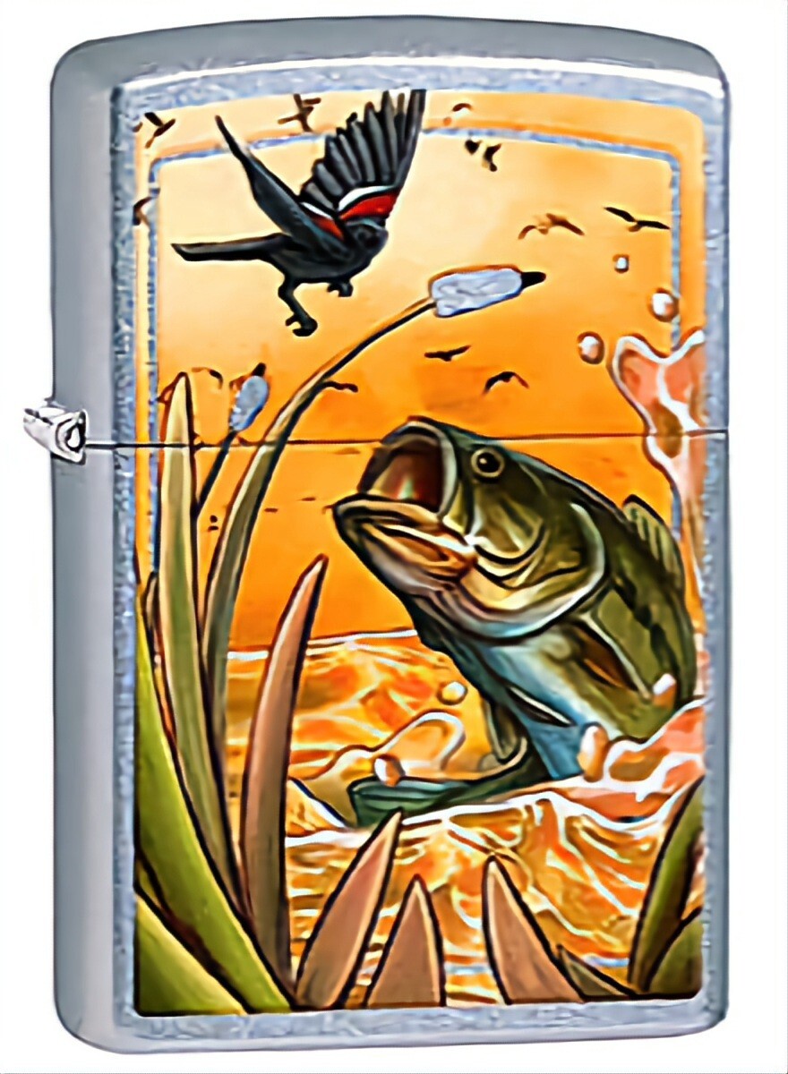 Zippo Lighter Bass Fish Fishing Street Chrome Finish 2016 | eBay