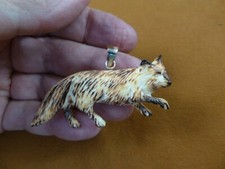j-wolf-33 BROWN WOLF walk Wolves pendant JEWELRY coyote water buffalo material