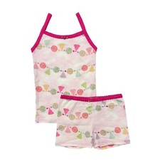 SF90098 Esme Girls pajamas 4 5 6 7 8 10 12 14 Camisole Boxer Pom Pom