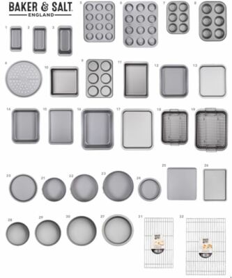 Baker & Salt Antihaft Backformen Doppelt Beschichtet Backform Kuchenform Brownie Tablett