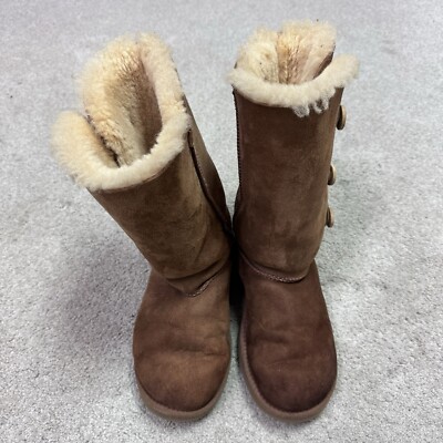 UGG Bailey Button Triplet Boots Brown Women's Size