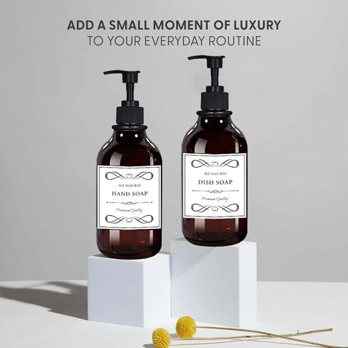 2 Piezas 500ml Dispensador de Jabón Champú Acondicionador Botellas Vacías con 6 Etiquetas - Imagen 11 de 18