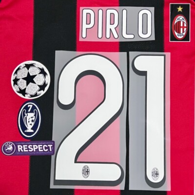 正規品　JUVENTUS PIRLO 21 ACミラン AC MILAN PIRLO #21 name print and number UCL patch Champions